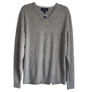 Daniel Cremieux Mens Large‎ Gray V-Neck Cashmere Pullover NWT